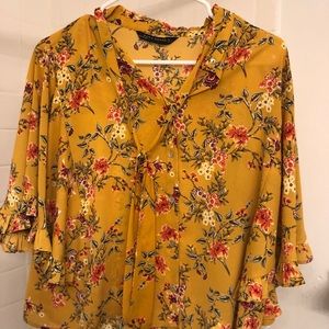 Yellow floral top from Zara